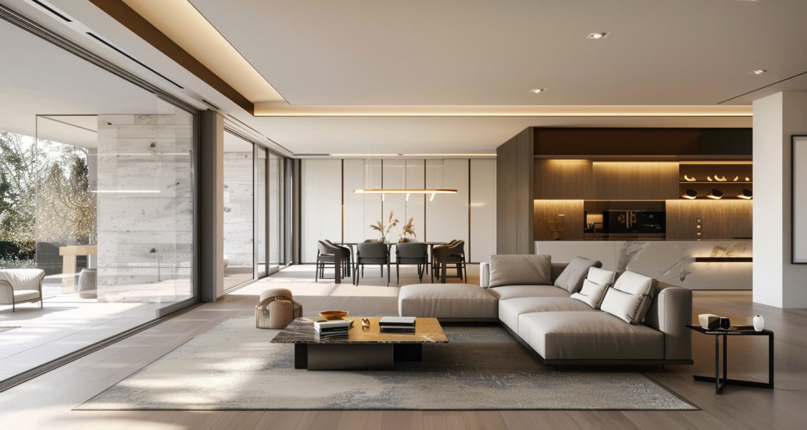 salón rectangular dos ambientes