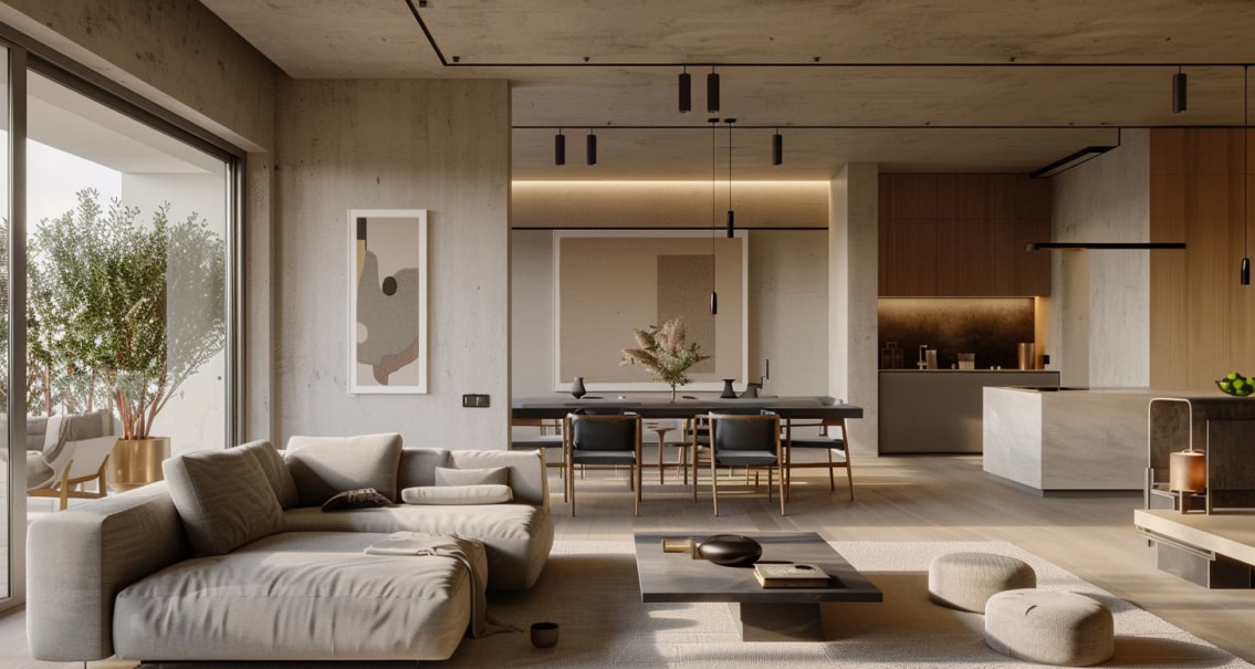 alargado salon rectangular dos ambientes