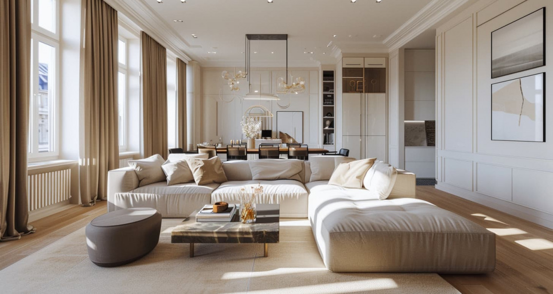 salón rectangular dos ambientes